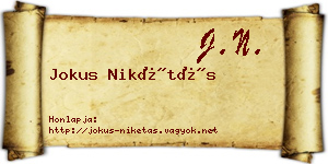 Jokus Nikétás névjegykártya
